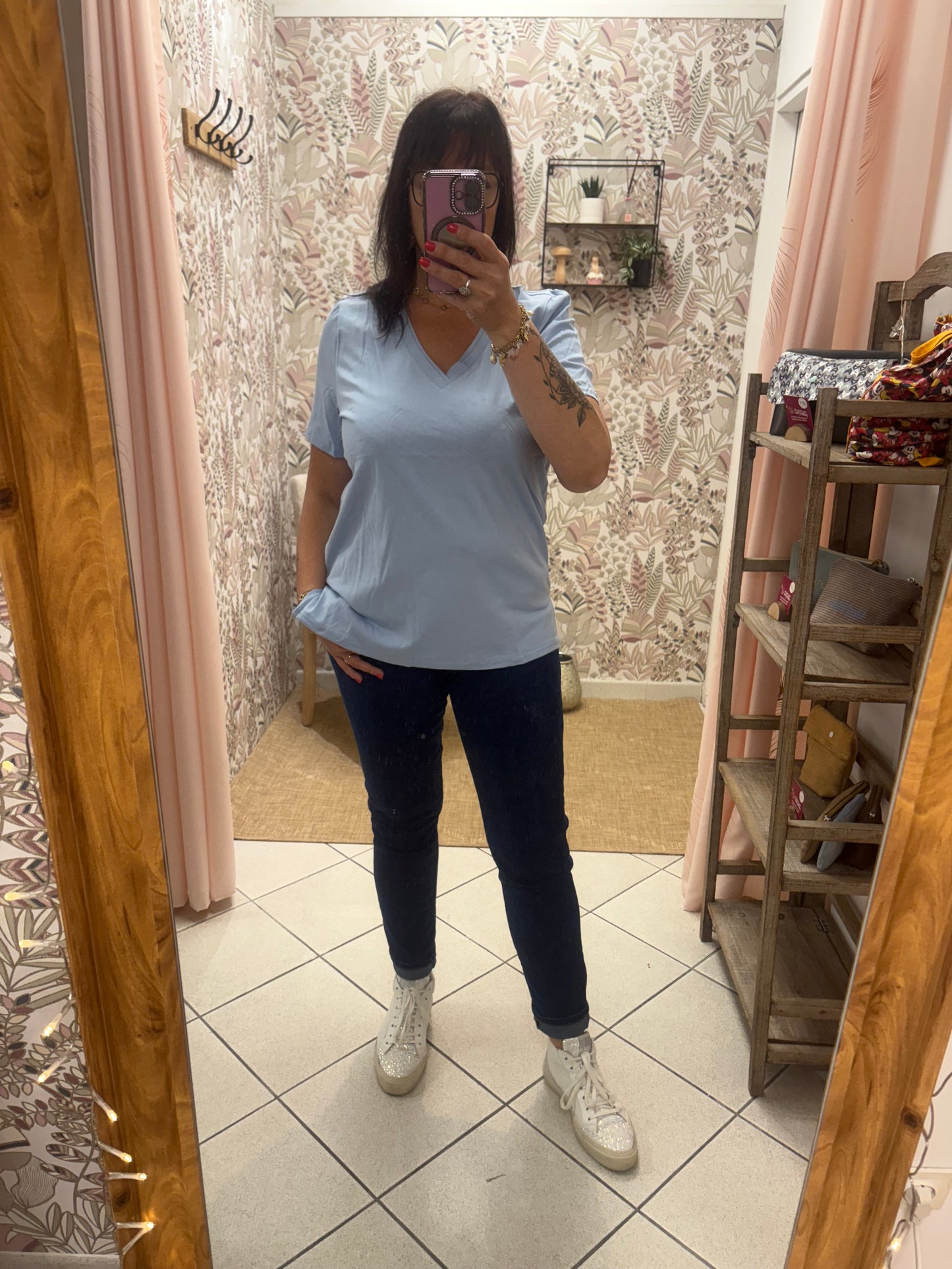 Teeshirt manches courtes bleu ciel