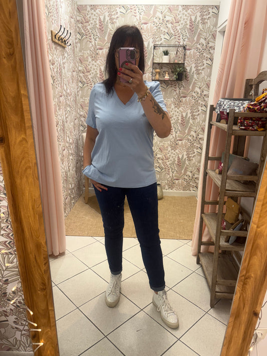 Teeshirt manches courtes bleu ciel
