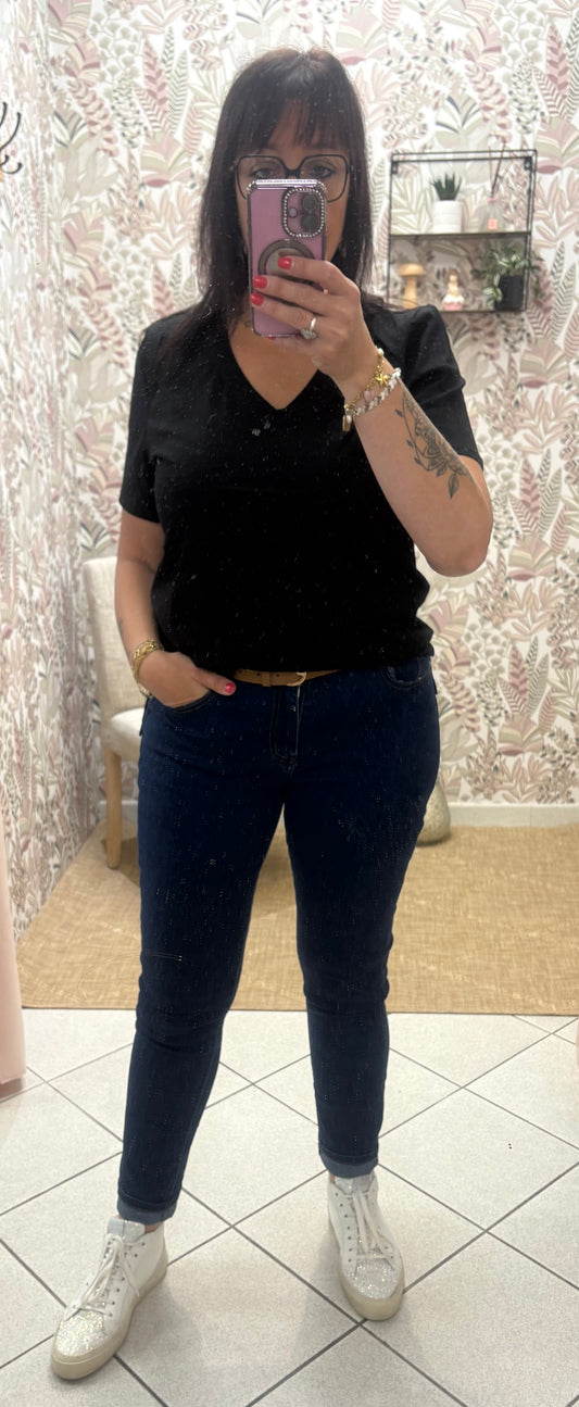 Tee shirt manches courtes noir
