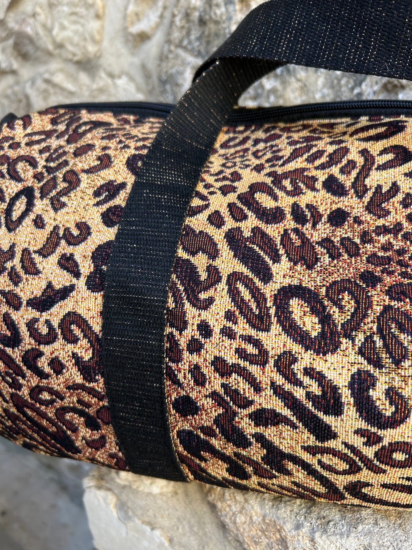 Sac polochon léopard marron