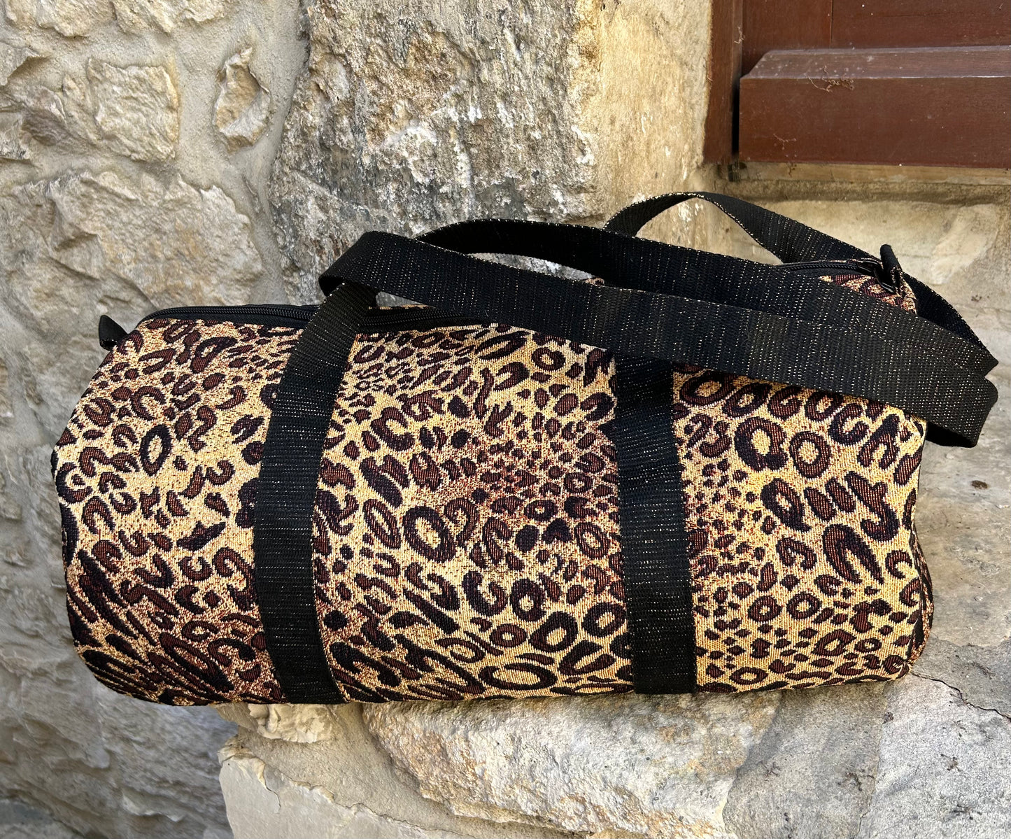 Sac polochon léopard marron